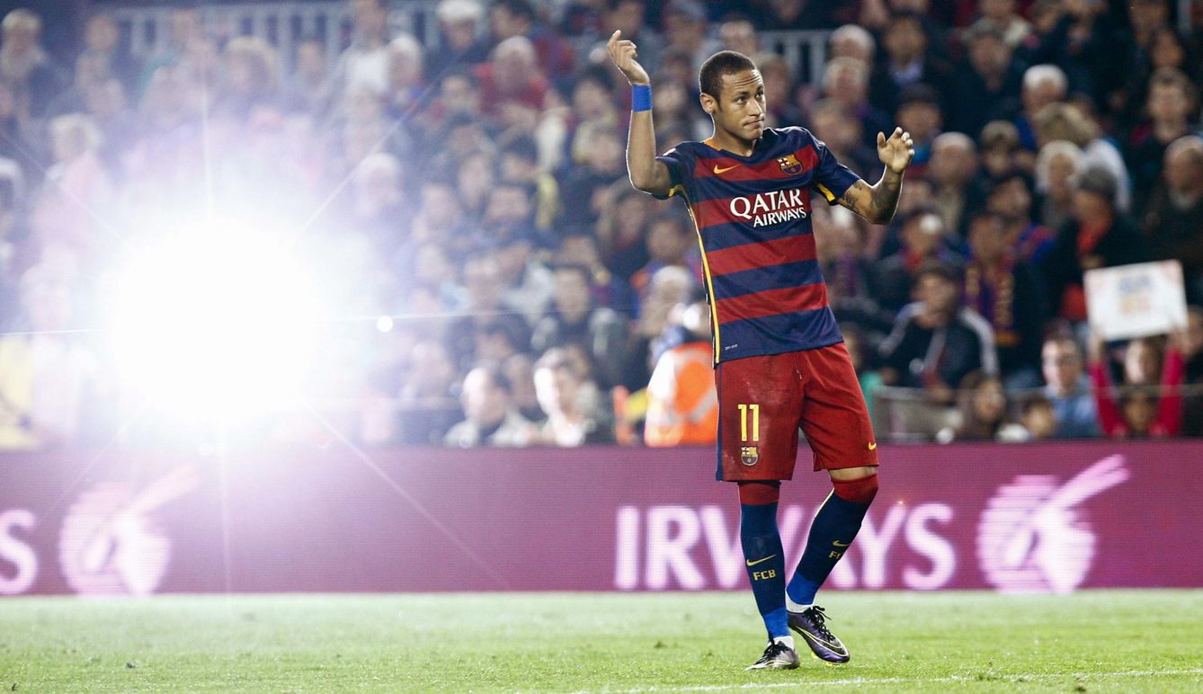 Foto: Neymar metió cuatro de los cinco goles del Barcelona en el partido contra el Rayo Vallecano (Efe)