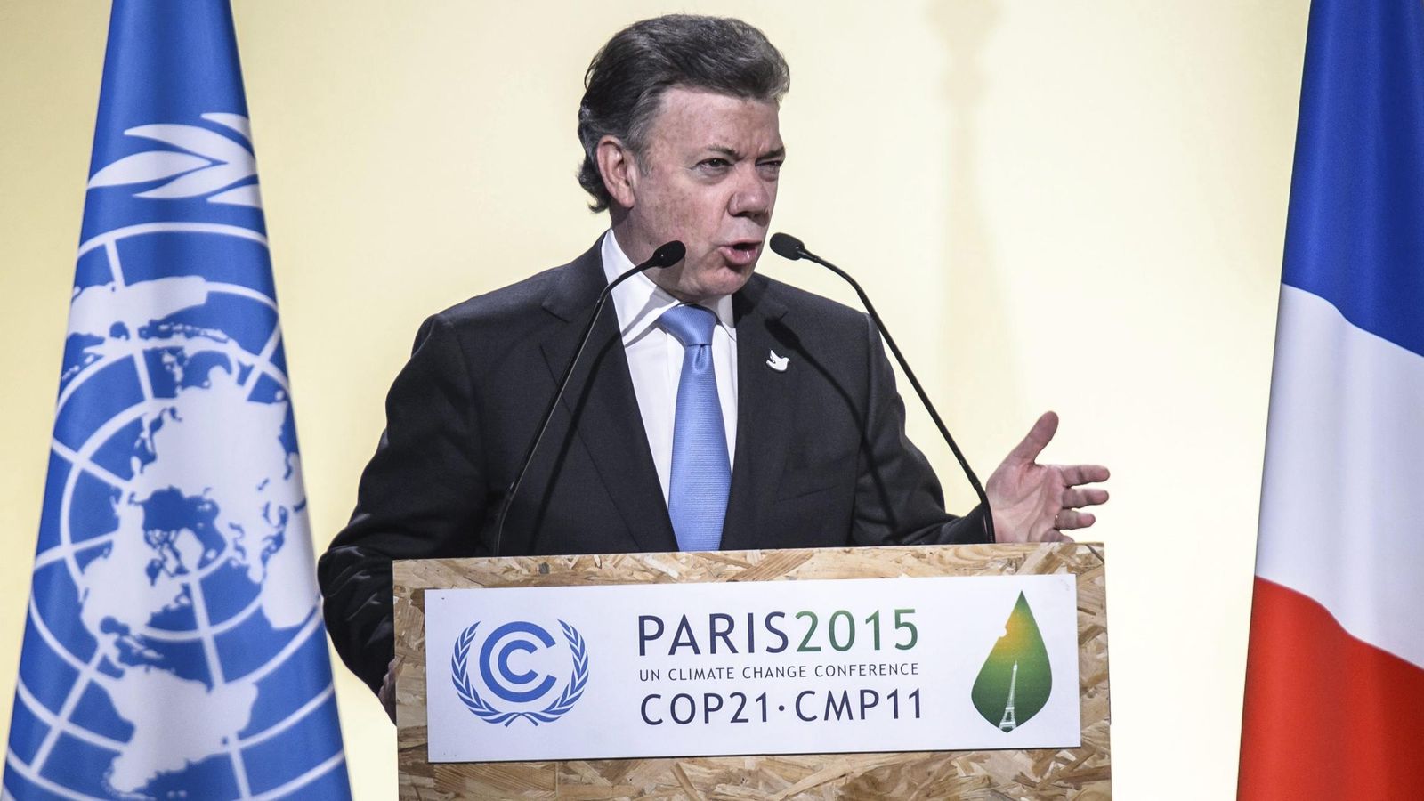 Foto: El presidente colombiano Juan Manuel Santos durante la cumbre sobre el cambio climático. (EFE)