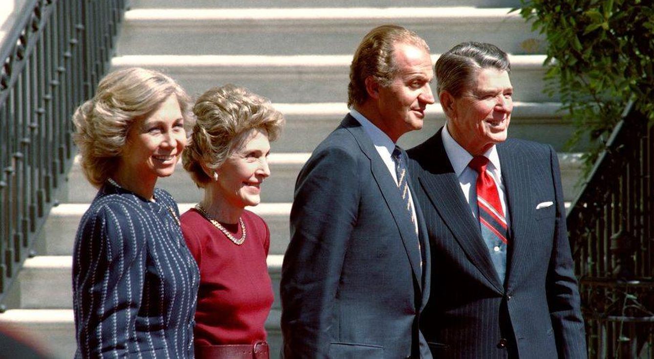 Los Reyes de España junto al matrimonio Reagan (EFE)