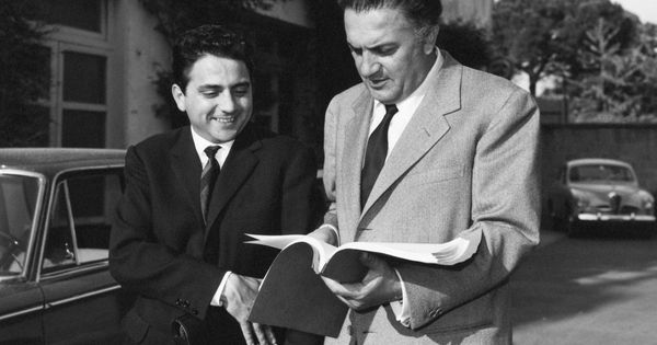 Foto: Jordi Grau y Federico Fellini. (Calamar Ediciones)