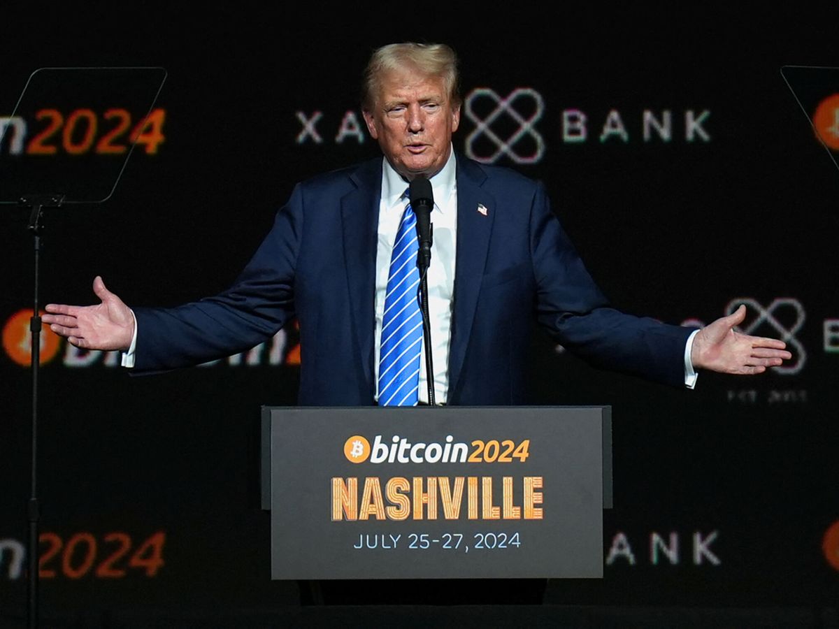 Foto: Donald Trump en la conferencia bitcoin 2024. (Reuters/Kevin Wurm)
