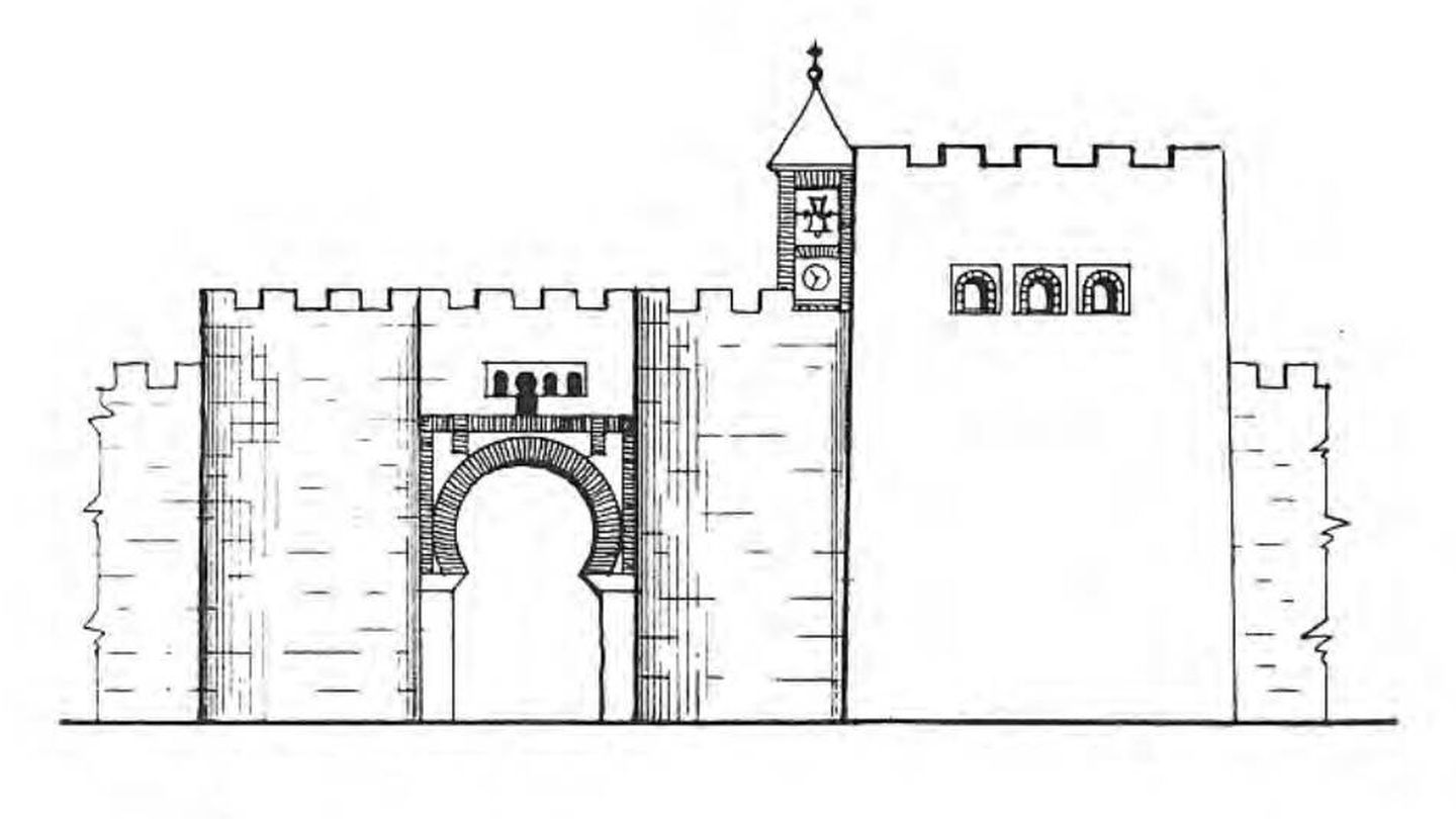 Un alzado de la Puerta de Guadalajara, que conserva el Archivo del Ayuntamiento. (Cedida)