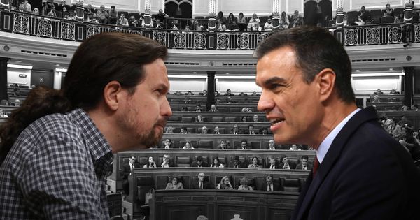 Foto: Pablo Iglesias vs. Pedro Sánchez, durante el debate de investidura de esta semana en el Congreso. (EC)