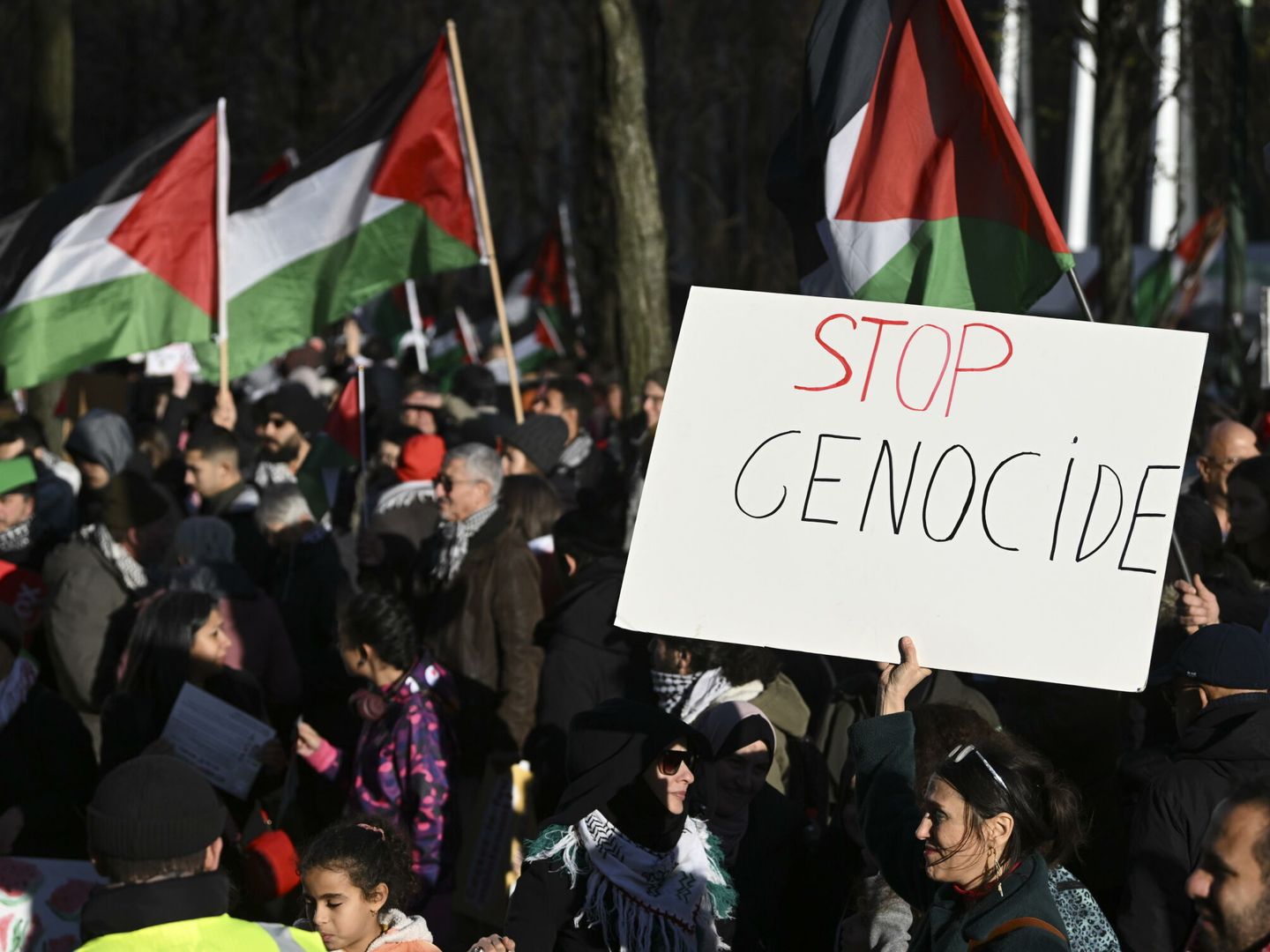 Protesta contra la operación militar israelí en Gaza en Bruselas. (EFE)