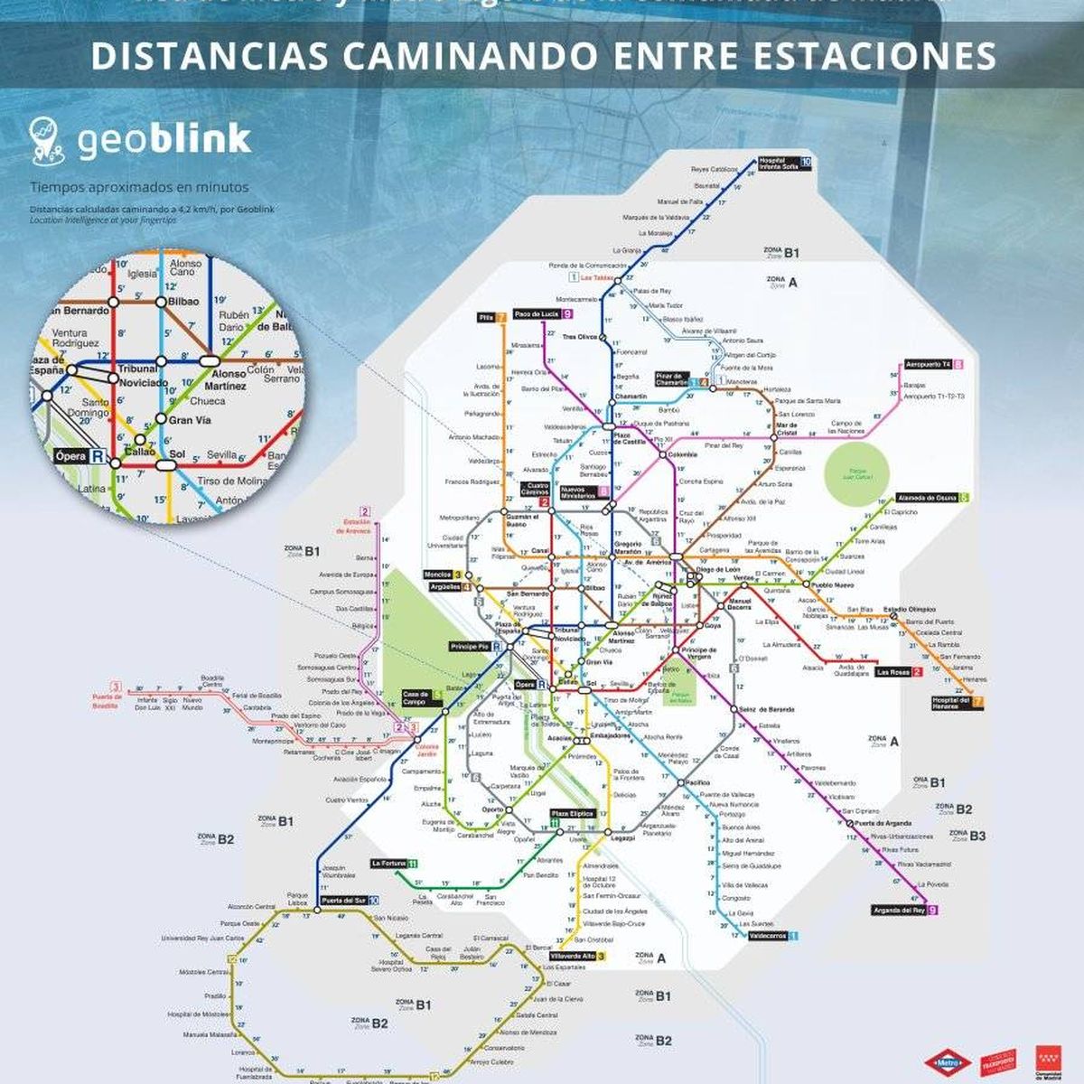 Guardia perecer Bandido Mapa Metro Madrid: un nuevo plano que calcula el tiempo andando entre  estaciones
