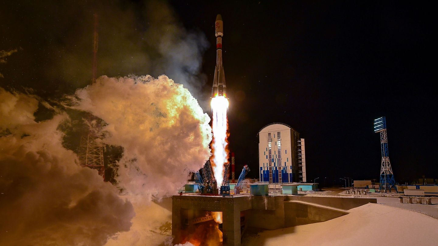 Uno de los cohetes con satélites de OneWeb. (Reuters)