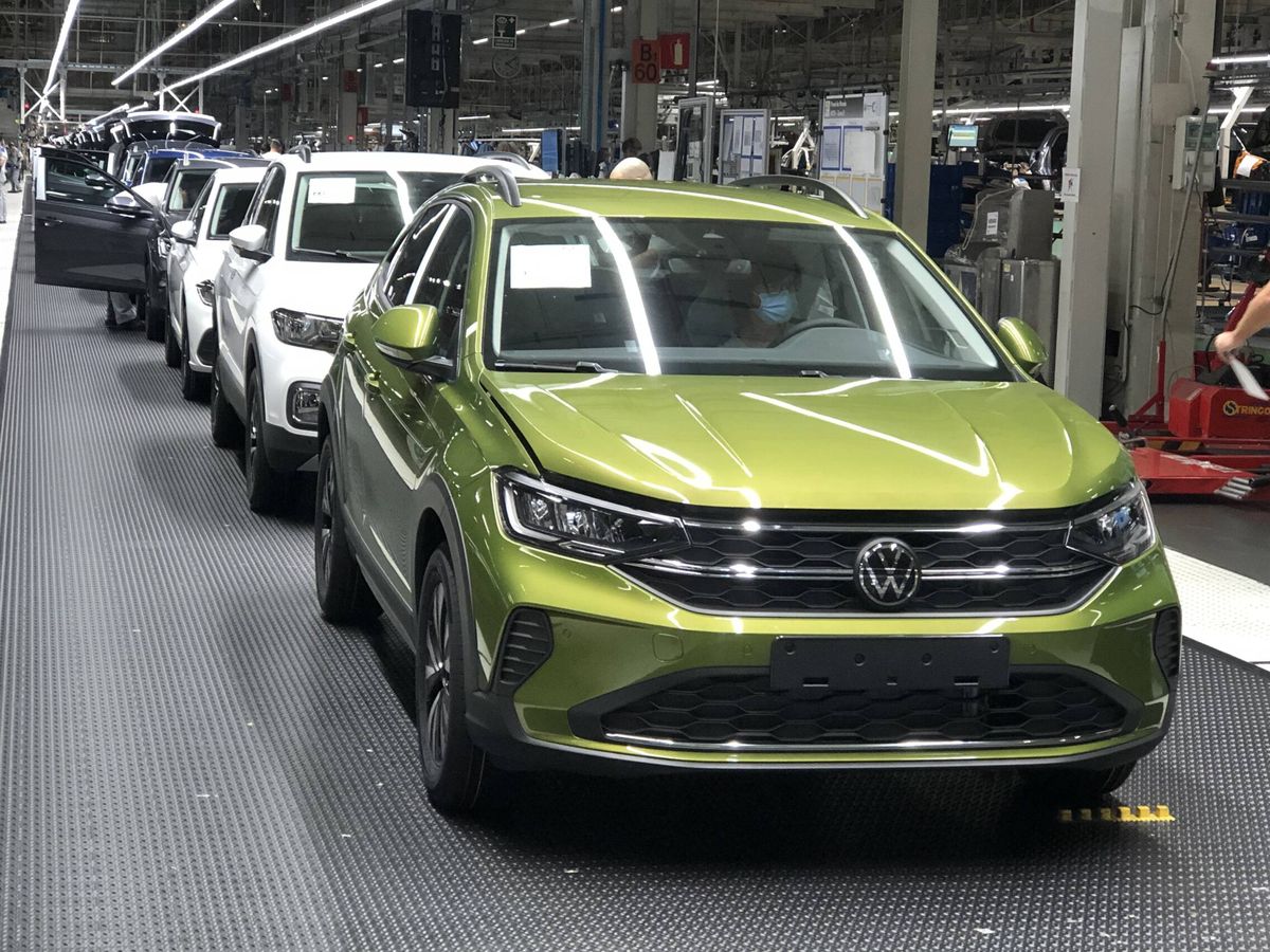 Foto: Modelos de Volkswagen en una de sus fábricas.