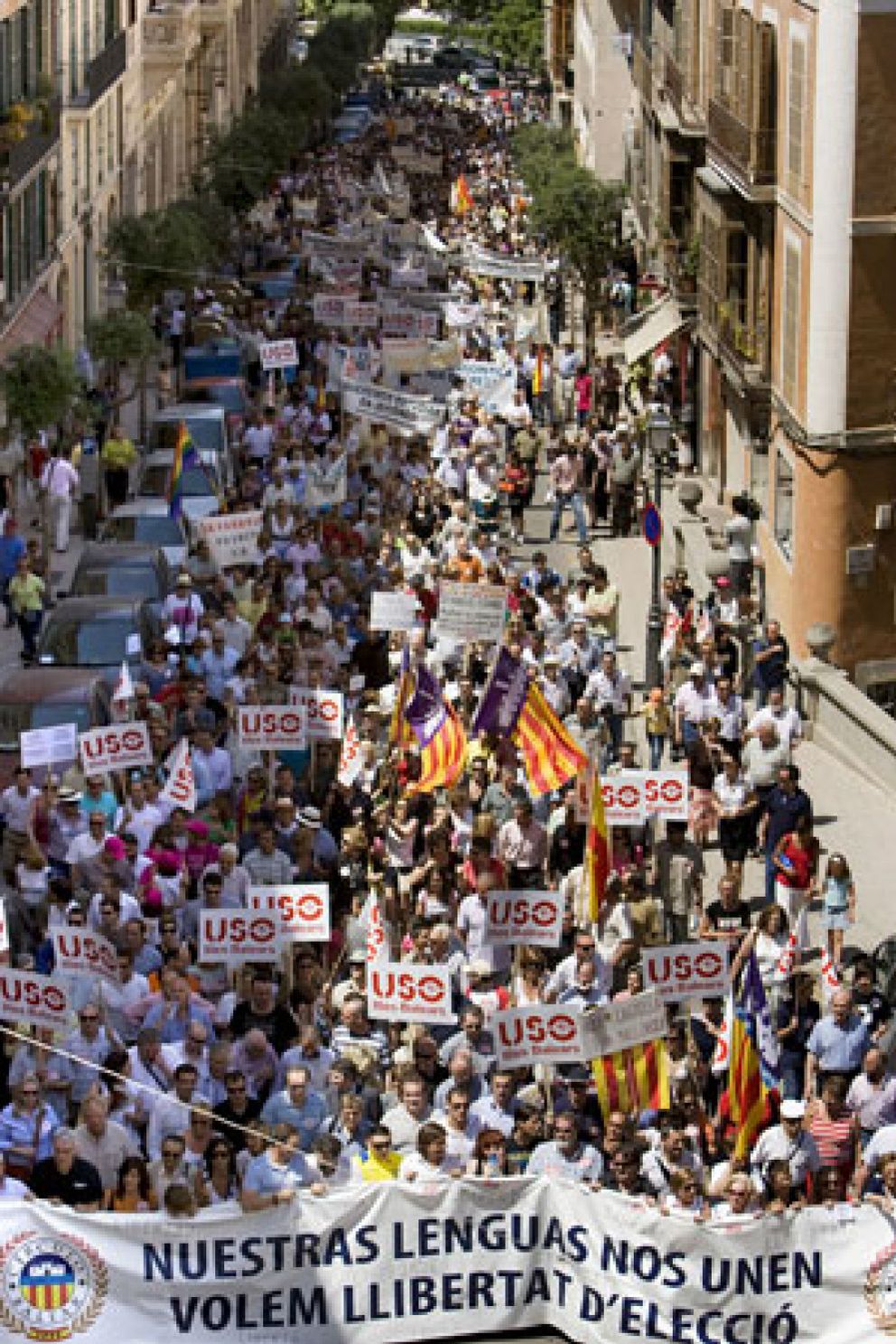 Foto: Miles de ciudadanos exigen "libertad lingüística" en las Islas Baleares