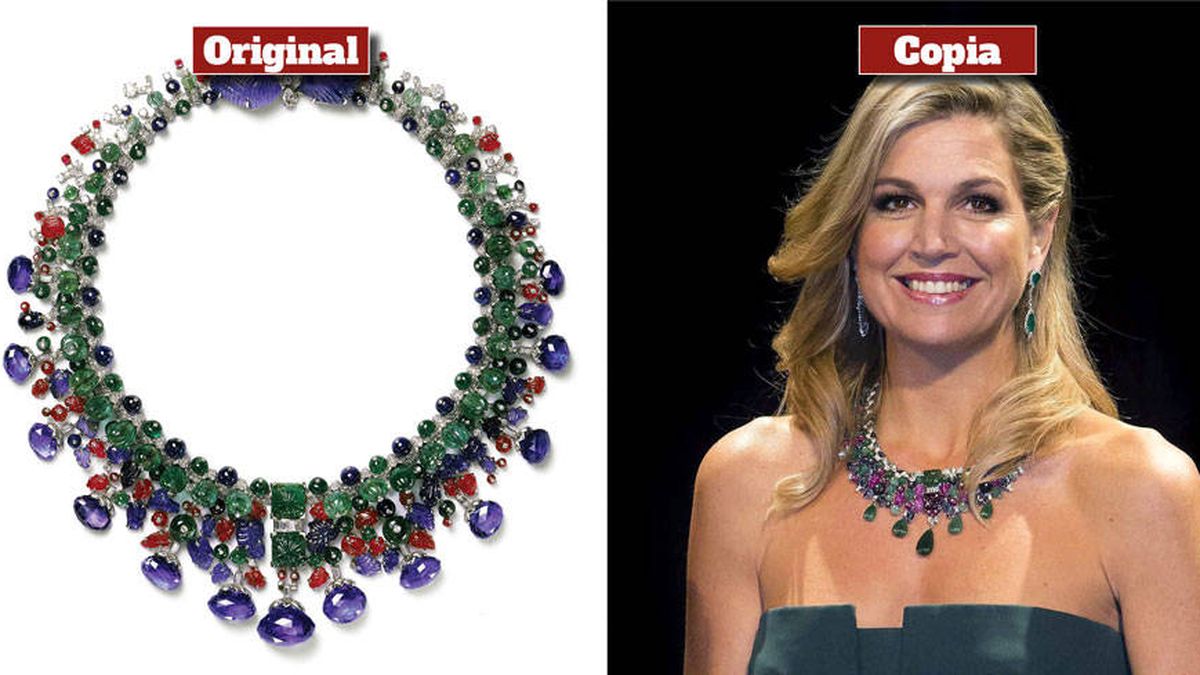El collar de imitación de Cartier que luce la reina Máxima de Holanda