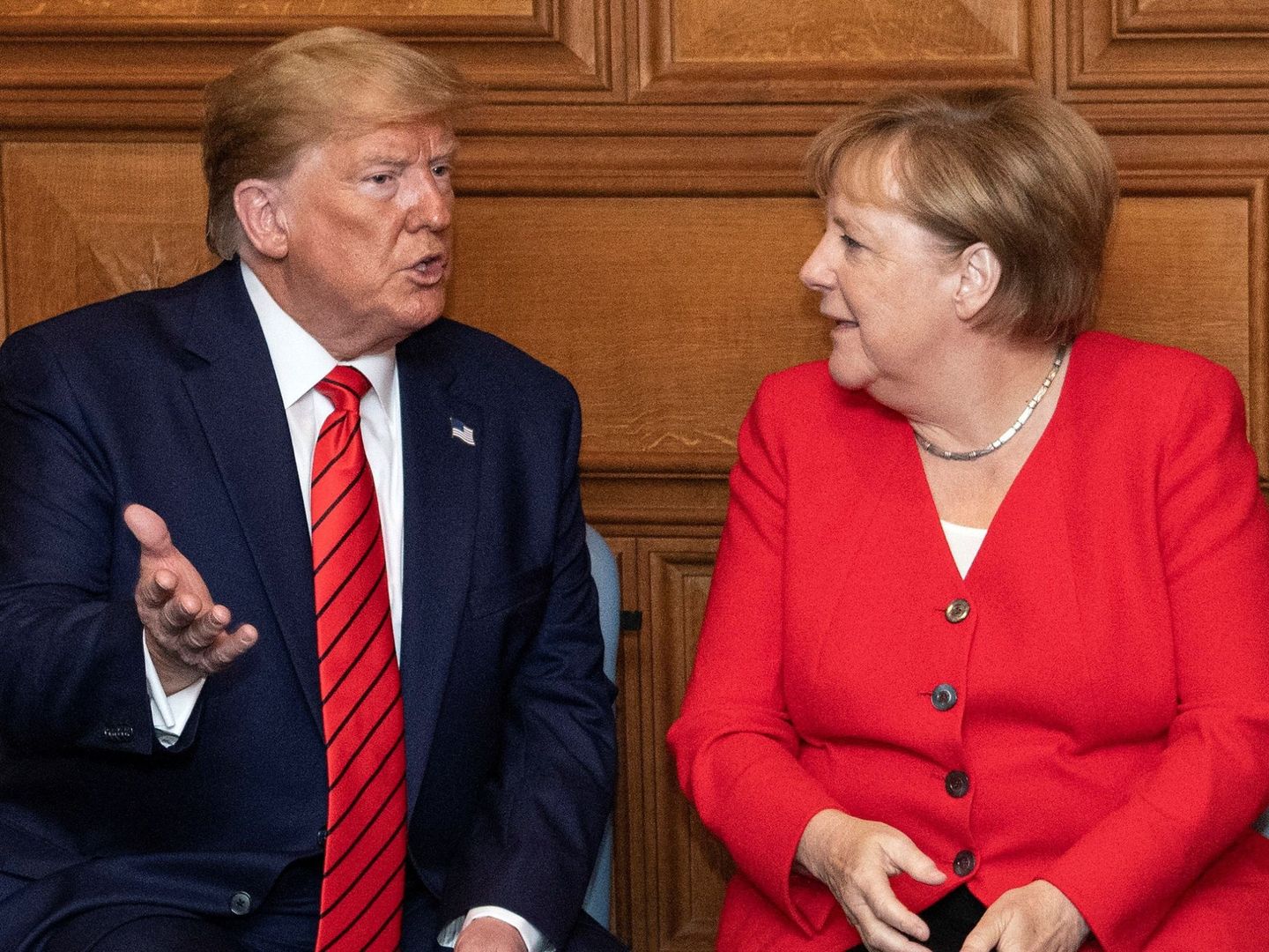 Donald Trump, presidente de EEUU, junto con Angela Merkel. (EFE)