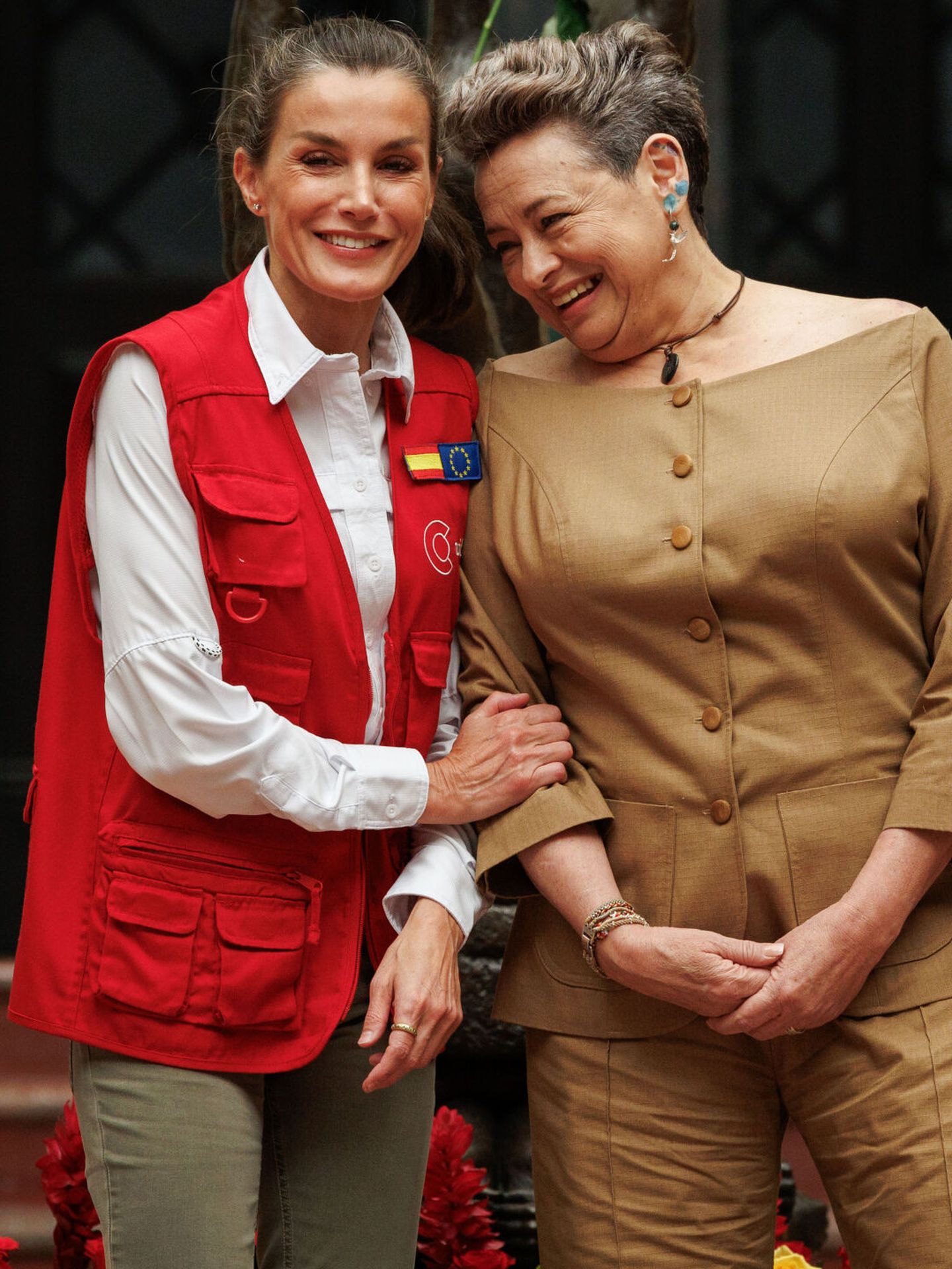 La Reina junto a la primera dama de Guatemala. (Reuters)