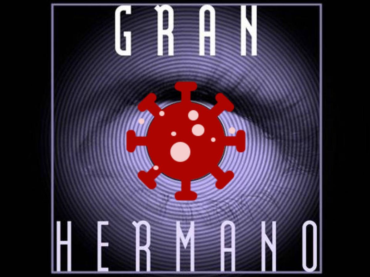 Foto: Logotipo de 'Gran Hermano' con dibujo del coronavirus.