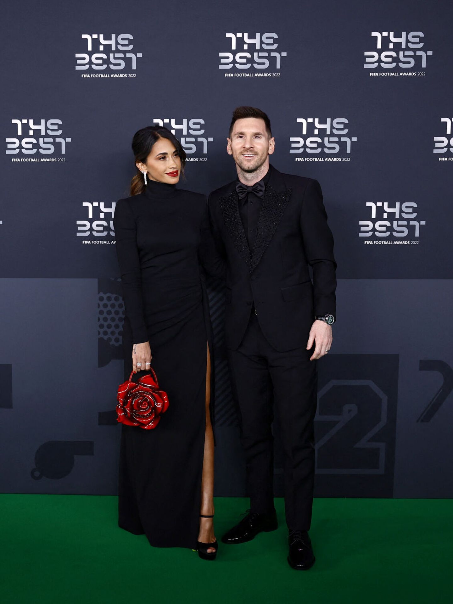 Messi y Antonela Roccuzzo, en los FIFA The Best. (EFE)