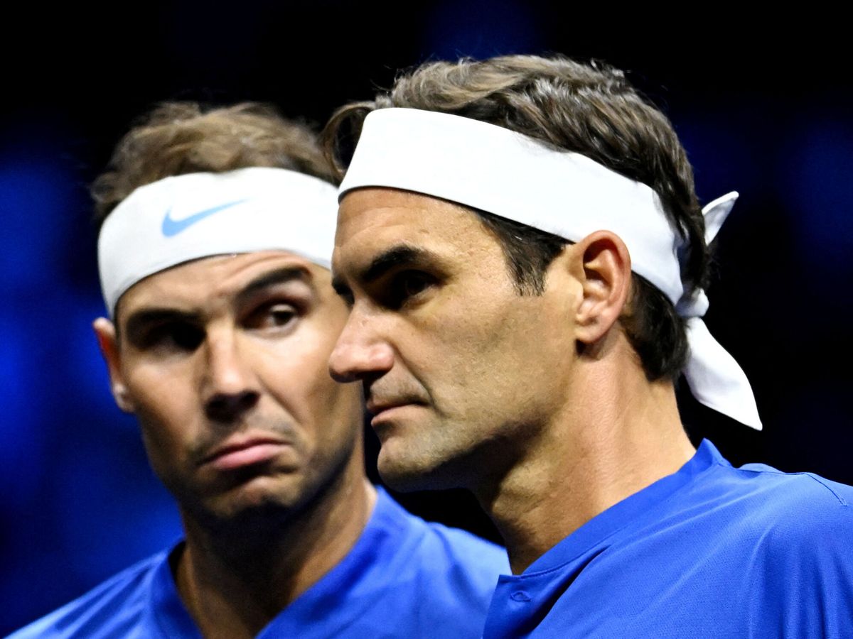 Foto: Federer y Nadal, en su último partido en la Laver Cup. (Reuters/Dylan Martinez)
