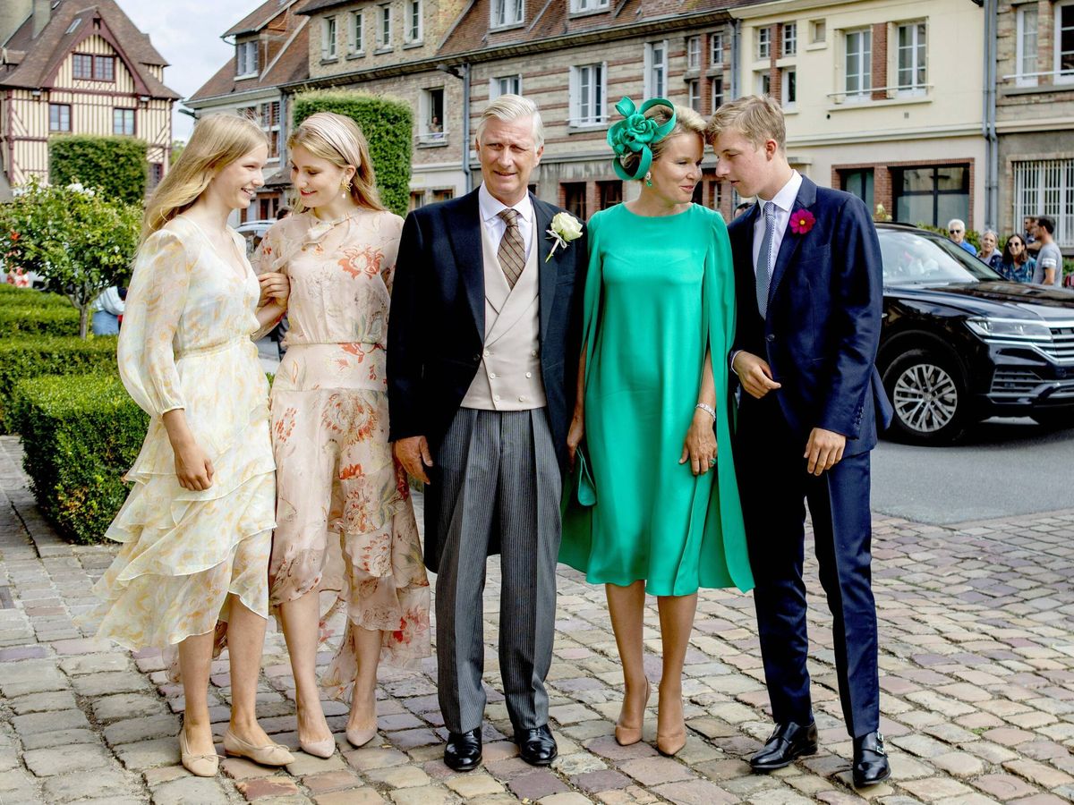 Foto: Matilde de Bélgica, con su familia en la boda de su hermano. (Cordon Press)
