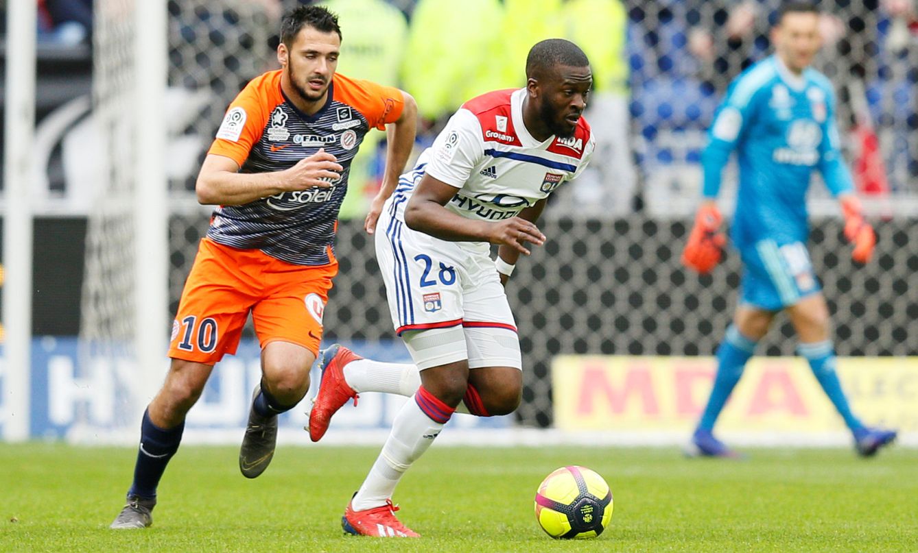 Tanguy Ndombélé, con el Lyon. (Reuters)