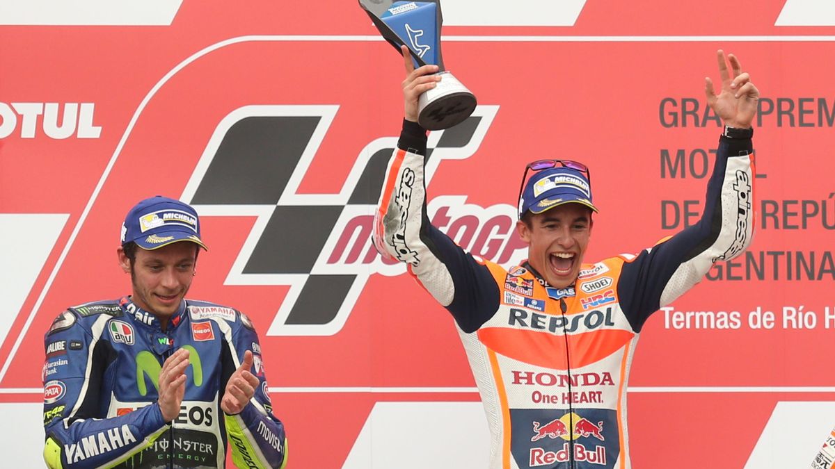 Márquez gana en Argentina y Rossi sube al podio tras la caída 'fratricida' de Ducati