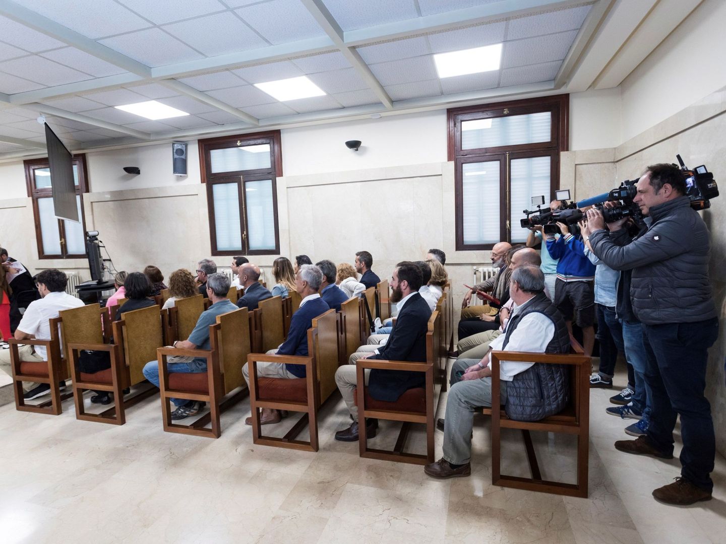 Banquillo de los acusados durante el juicio en Palma, en agosto de 2018. (EFE)