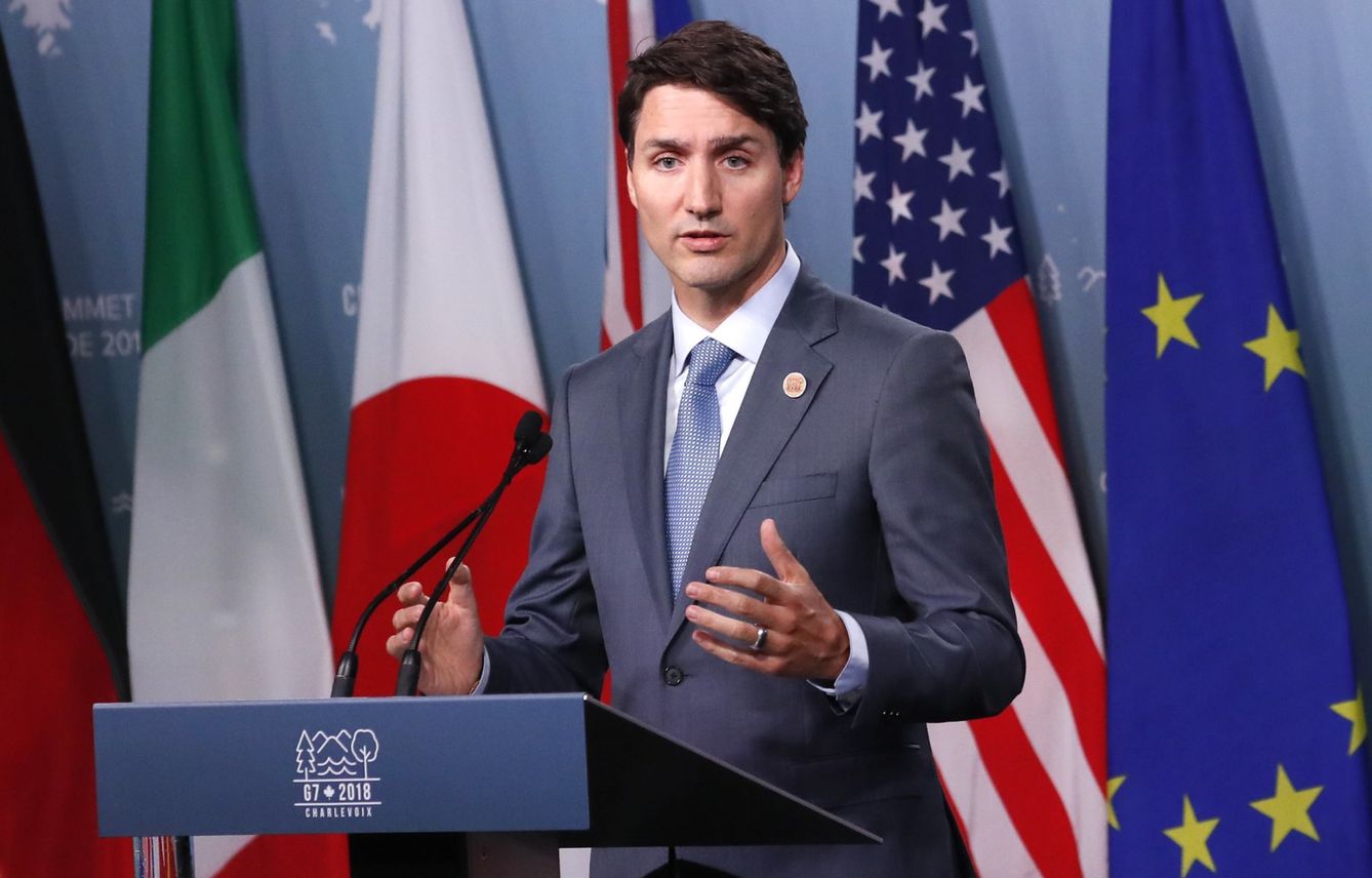 Trudeau, en la rueda de prensa final del G7 (REUTERS)
