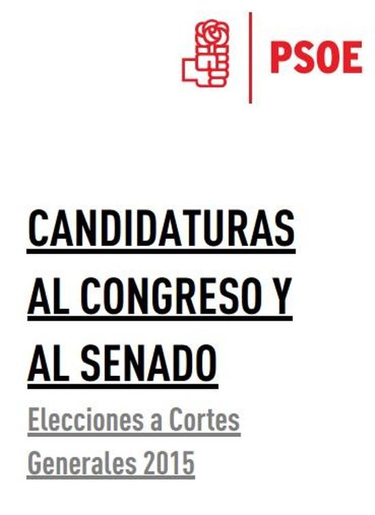 Pincha para consultar las candidaturas al Congreso y al Senado del PSOE para las elecciones del 20-D (PDF).