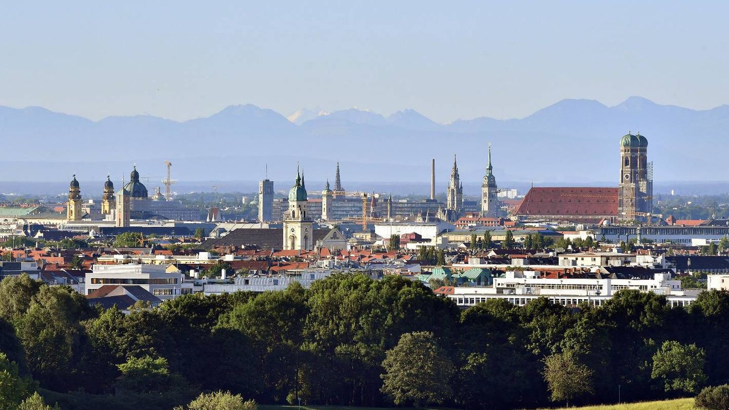  Panorámica de Múnich y los Alpes. (Getty)