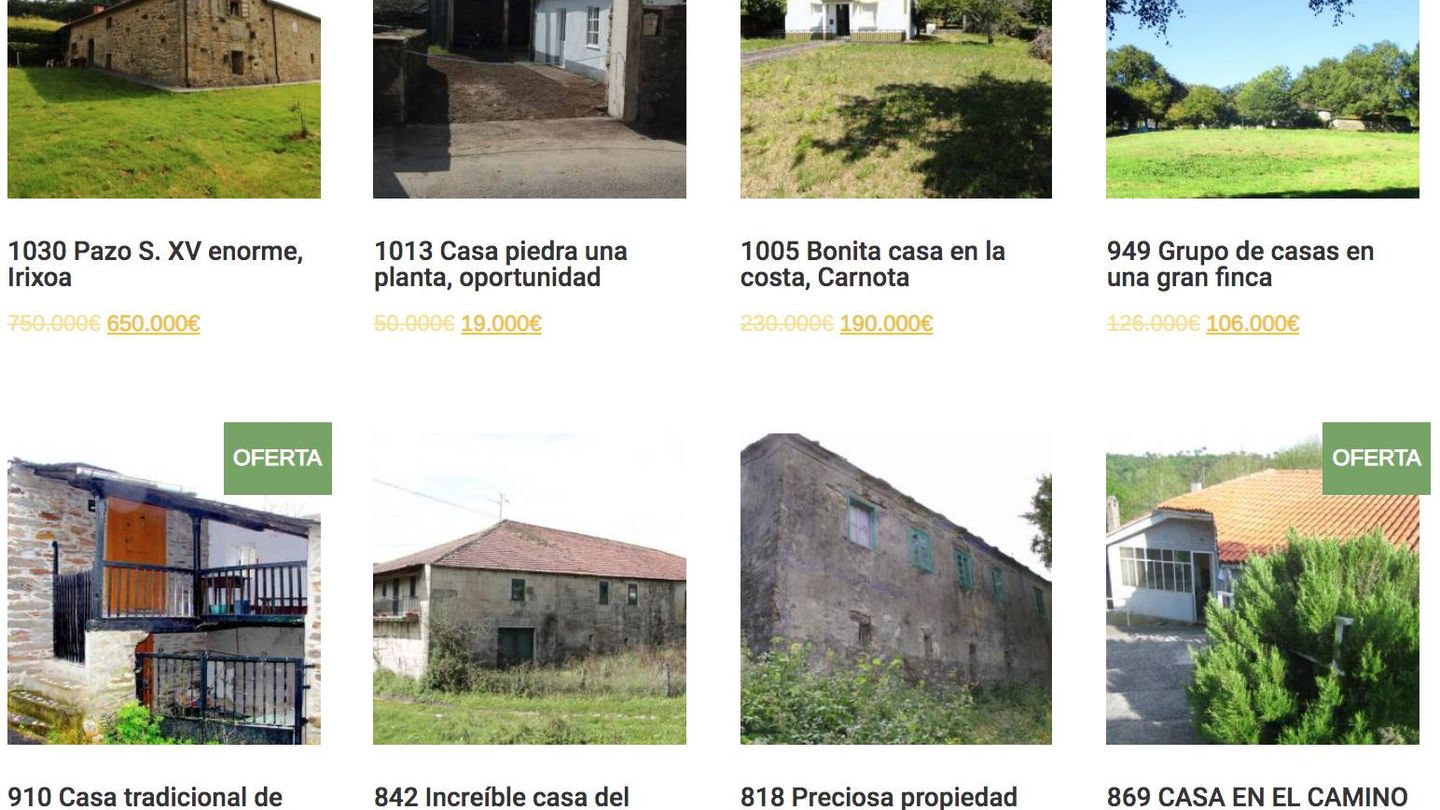 Inmuebles en venta en la página de Galician Country Homes.