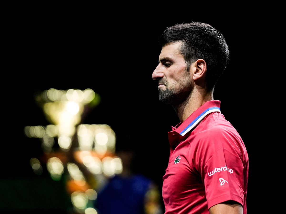 Foto: Novak Djokovic, durante la eliminatoria ante Italia. (AFP7)