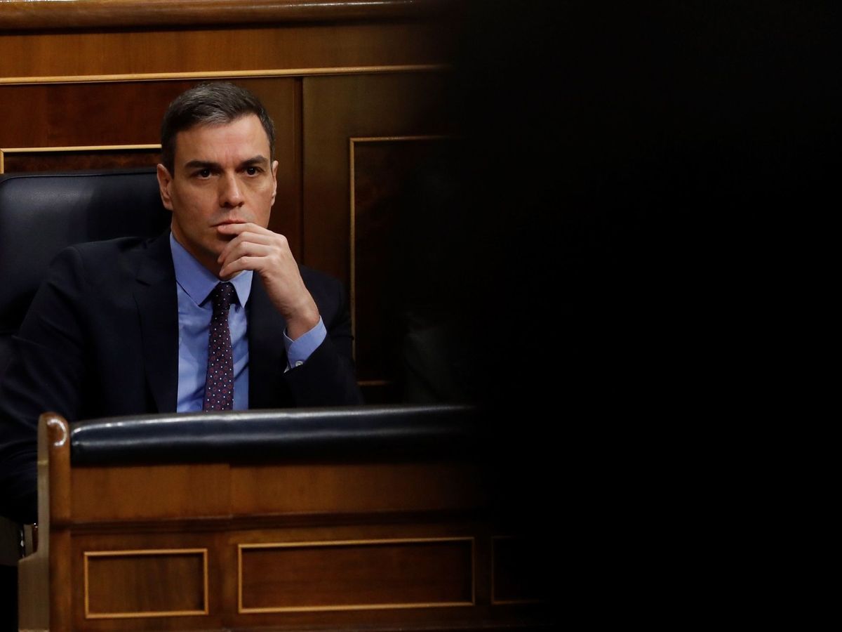 Foto: Pedro Sánchez, este 19 de febrero durante la sesión de control al Gobierno en el Congreso. (EFE)