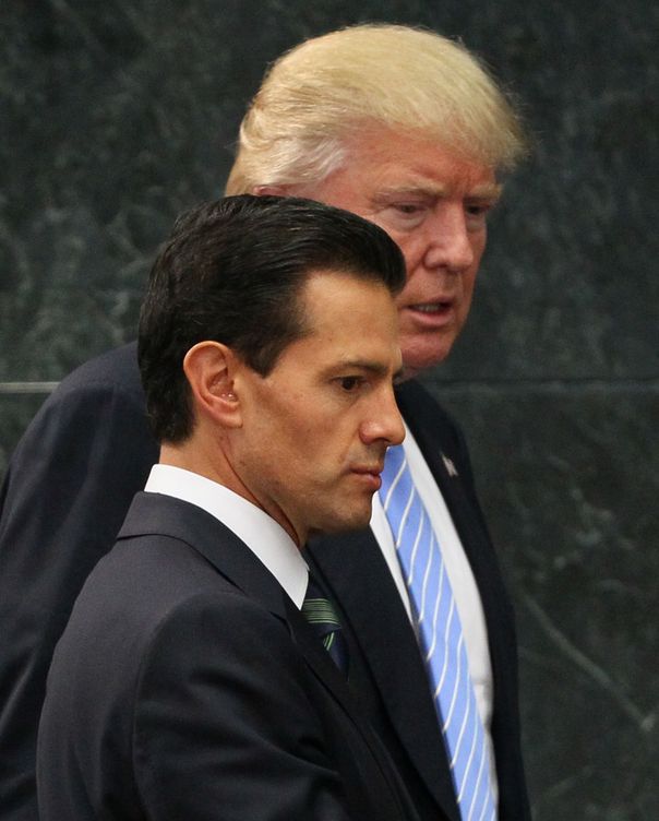 Donald Trump durante su visita como candidato presidencial a México el 31 de agosto de 2016, junto a Enrique Peña Nieto. (EFE)