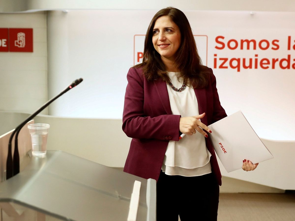 Foto: Esther Peña, en su etapa como portavoz del comité electoral del PSOE. (EFE/Mariscal)