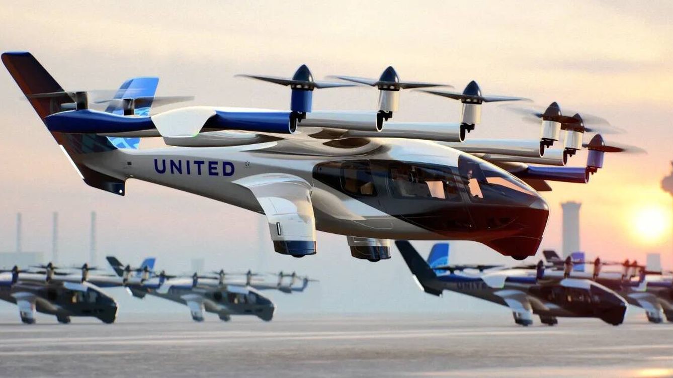 Foto: Los nuevos taxis voladores prometen reducir los viajes del aeropuerto a la ciudad a 10 minutos. (United Airlines)