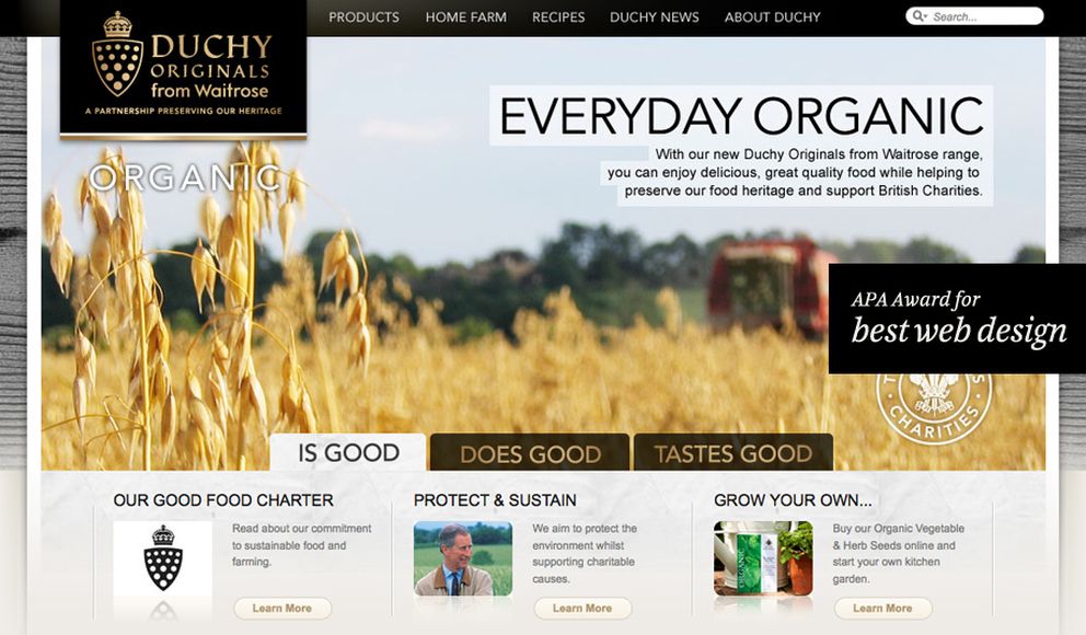 Página web de Duchy Originals