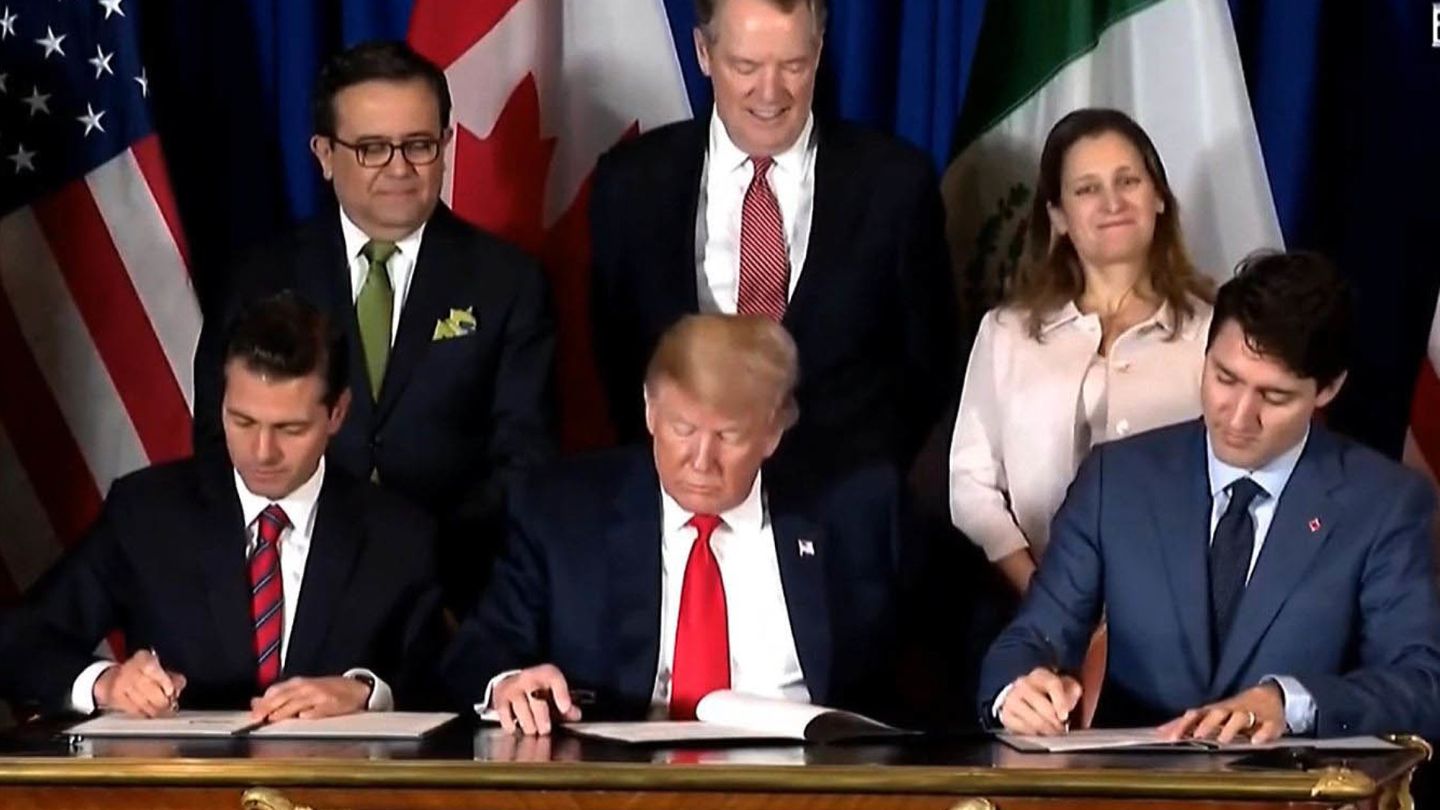 Peña Nieto, Trump y Trudeau. (EFE)