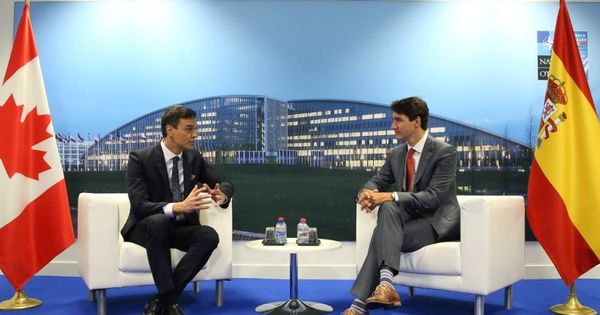 Foto: Pedro Sánchez y Justin Trudeau en un encuentro en Bruselas este julio. 