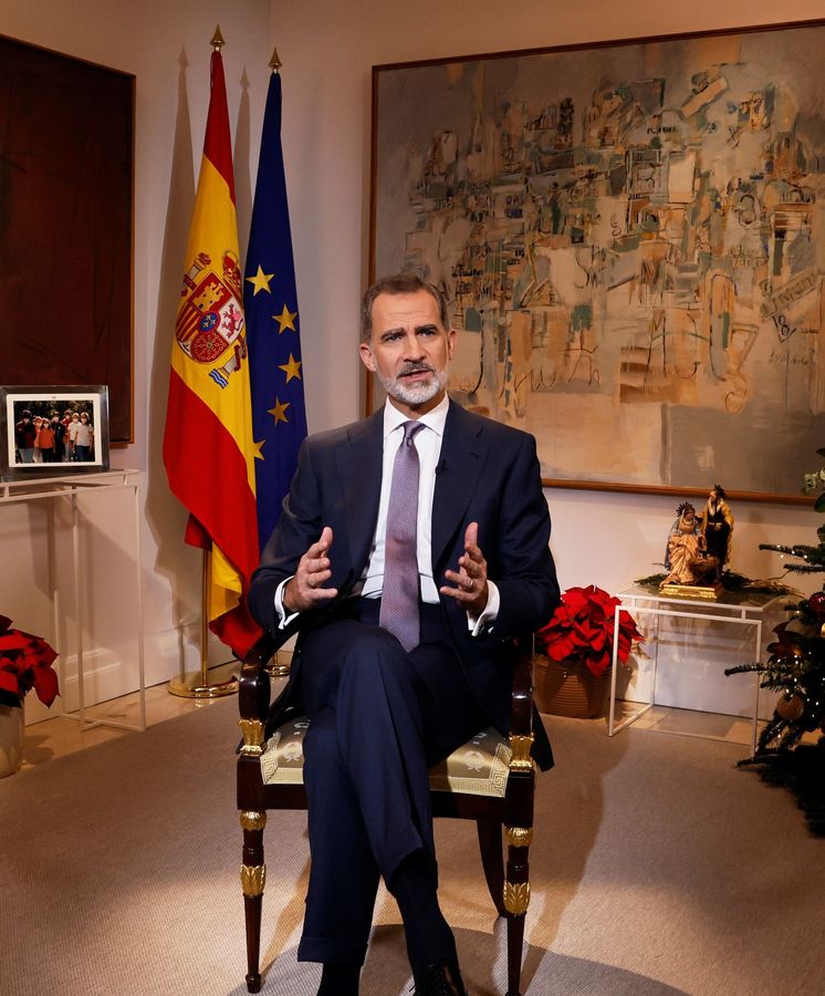 Foto: El rey Felipe VI pronuncia su tradicional mensaje de Nochebuena. (EFE Ballesteros)