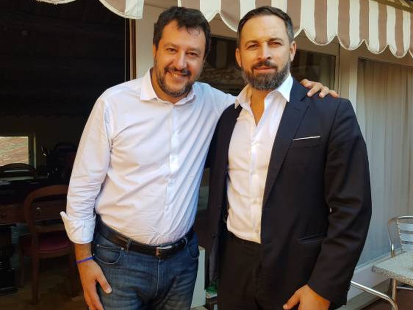 Matteo Salvini y Santiago Abascal. (Twitter)