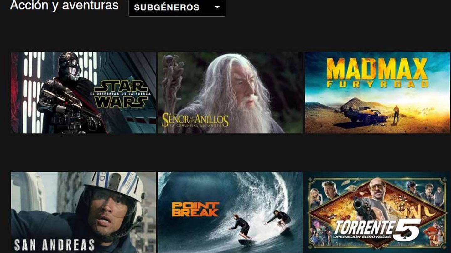 El Señor de los Anillos y Torrente en la misma categoría (Netflix)