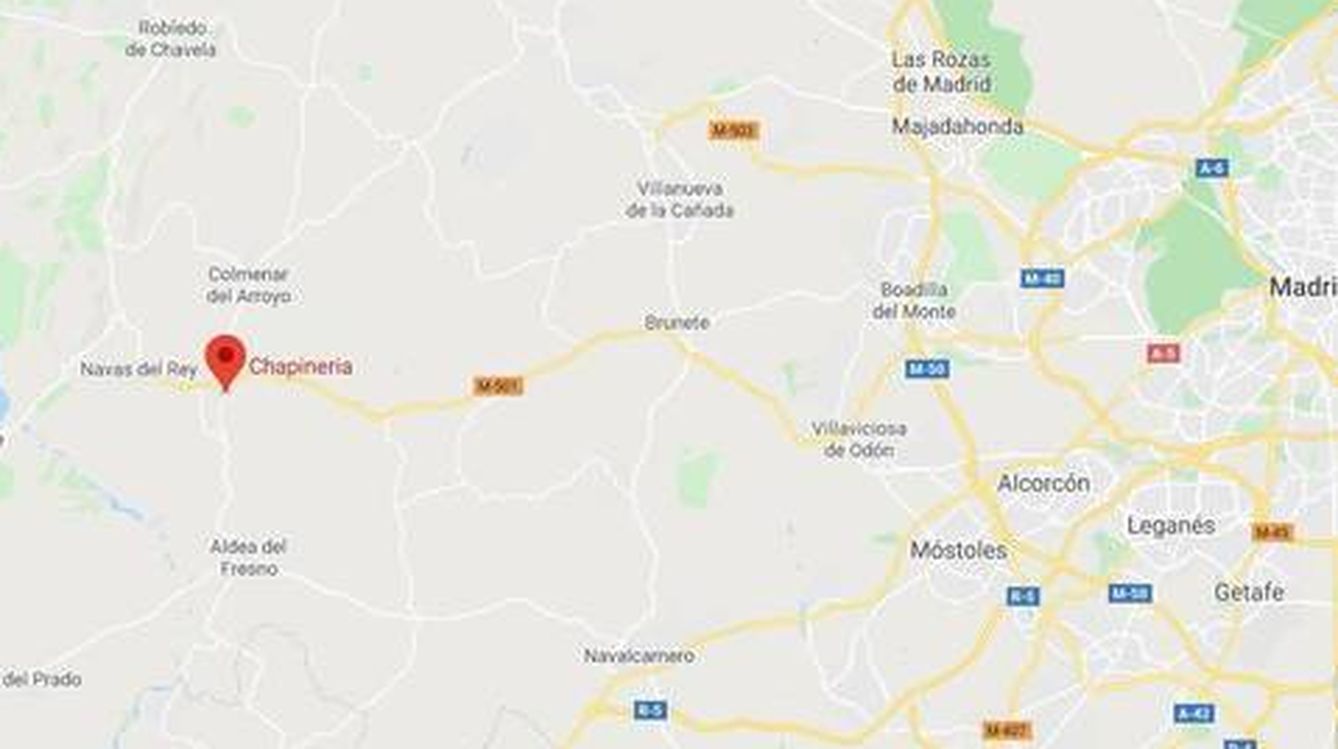 Localización del madrileño pueblo de Chapinería. (Google Maps)