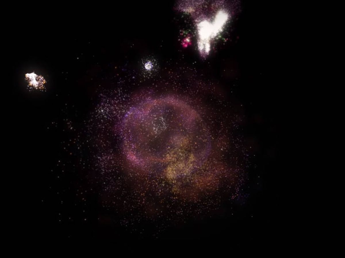 Foto: Recreación de la galaxia R5519. Foto: James Josephides, Swinburne Astronomy Productions