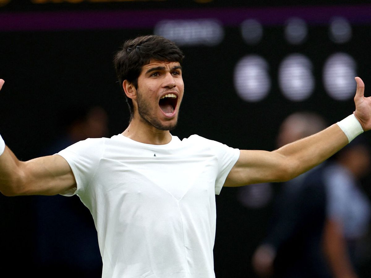 Foto: Alcaraz jugará la final de Wimbledon. (Reuters/Toby Melville)