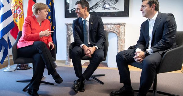 Foto: Reunión entre Sánchez, Merkel y Tsipras sobre migración. (Reuters) 