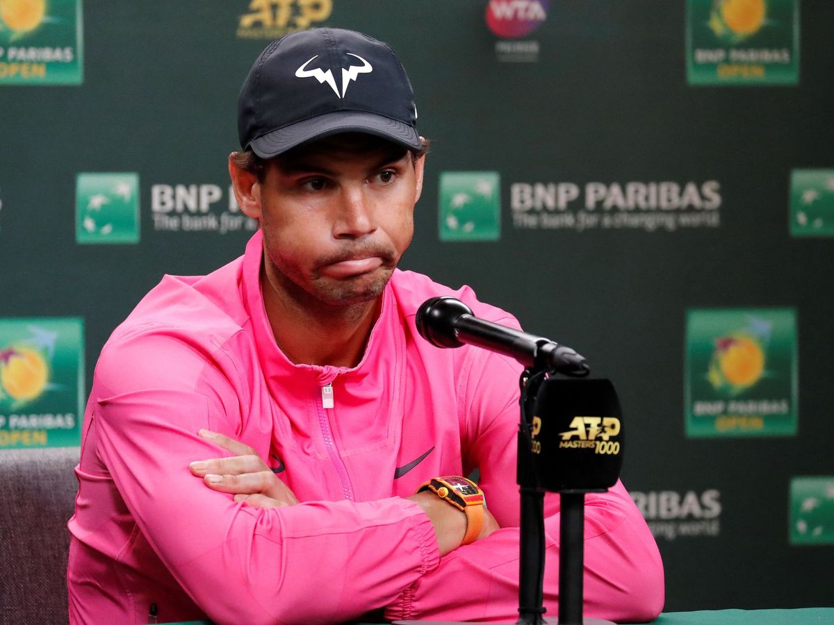 Foto: Nadal se retiró de Indian Wells por molestias en la rodilla derecha. (EFE)