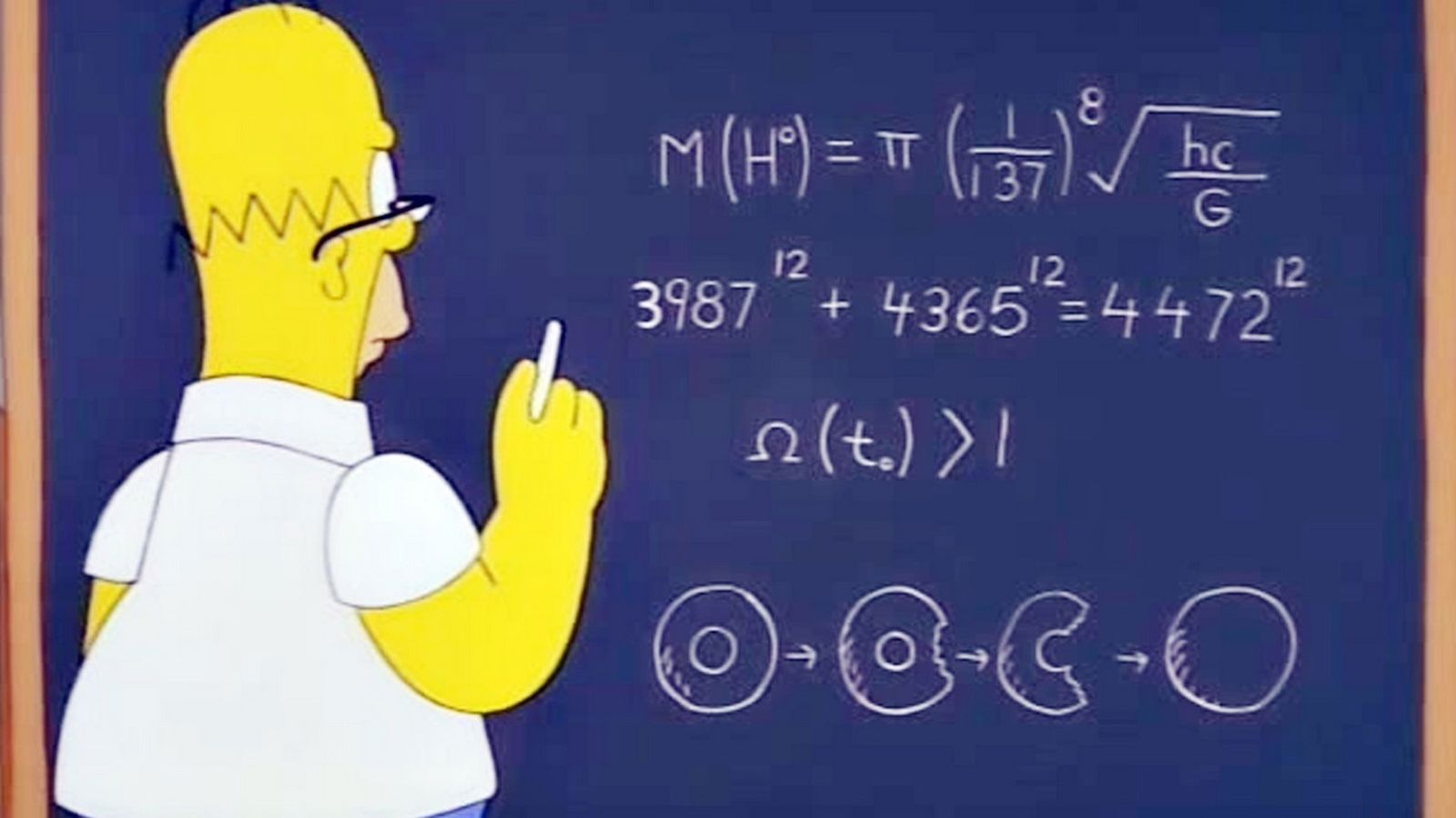 Foto: La ecuación de Homer en un episodio de 'Los Simpson' de 1998 casi desvela la verdad sobre el bosón de Higgs 14 años antes que la ciencia