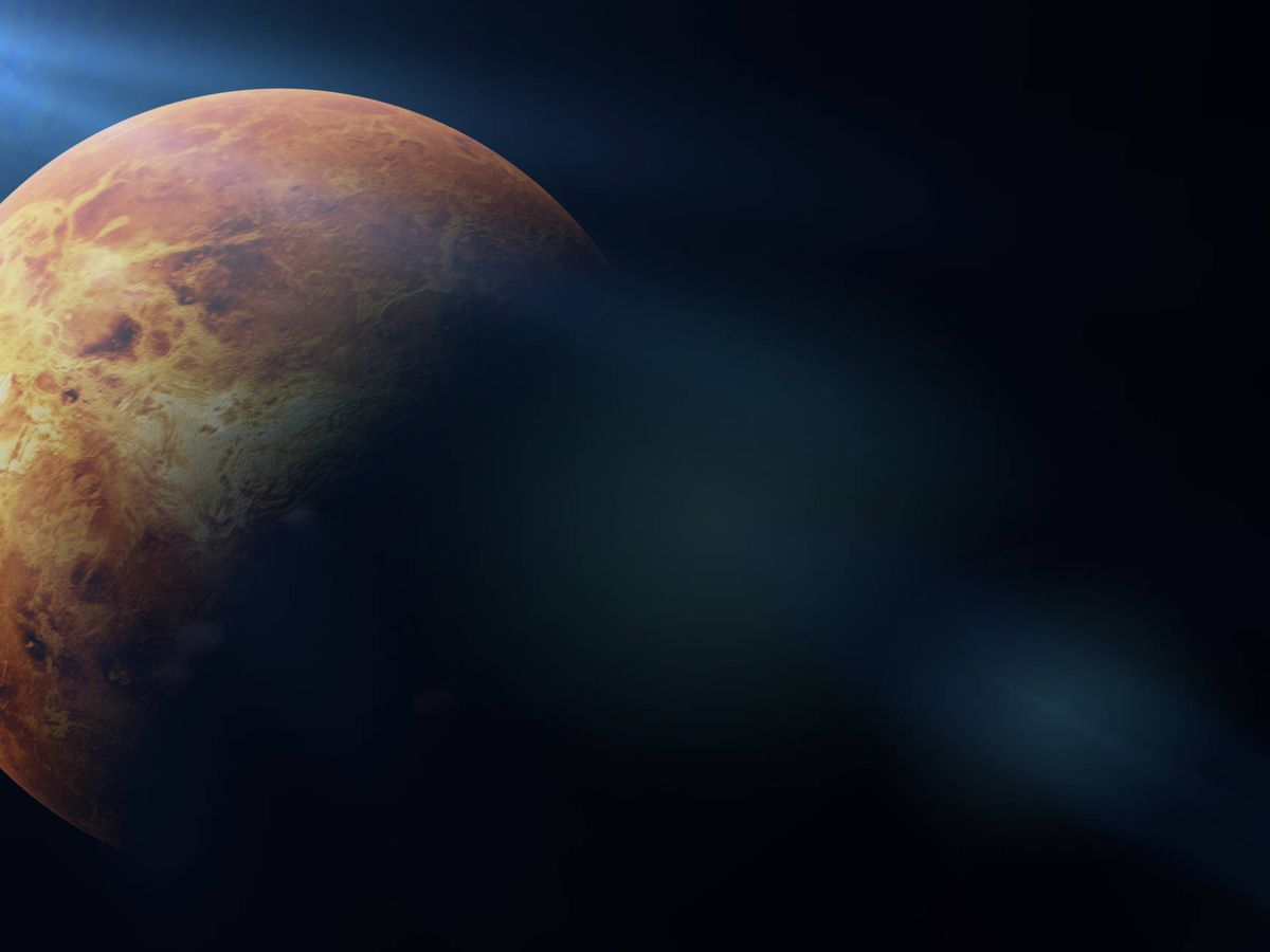Foto: Ilustración que muestra el planeta Venus iluminado por el Sol. (iStock)