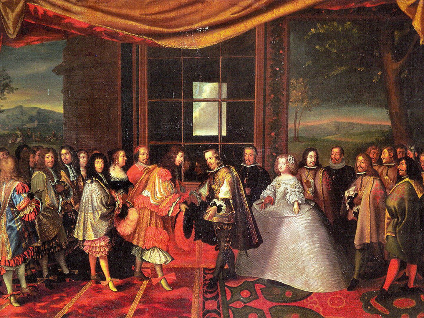 'La entrevista de Luis XIV y Felipe IV en la isla de los Faisanes', de Jacques Laumosnier (1660).