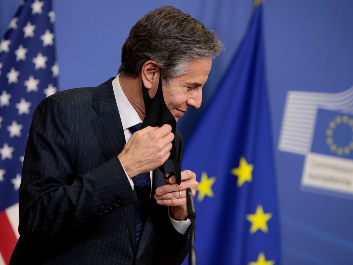 Foto: Antony Blinken durante su visita a las instituciones europeas en Bruselas. (Reuters)