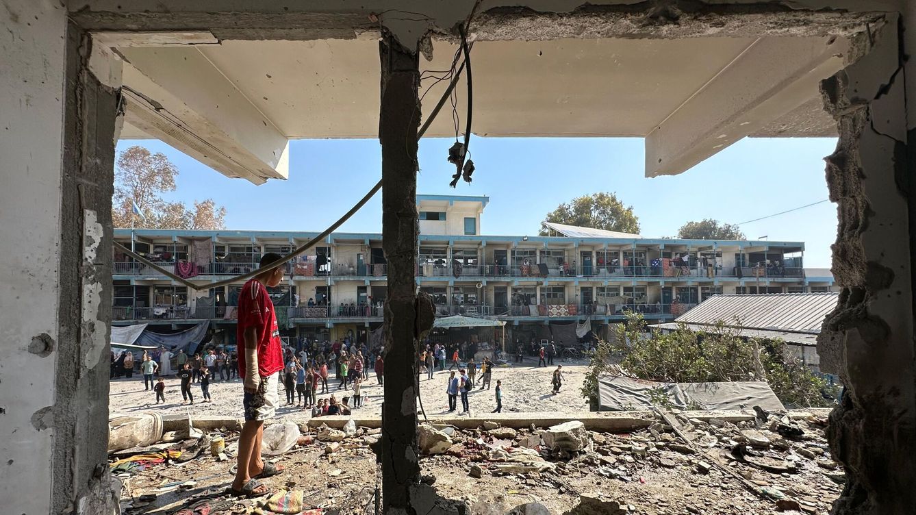Foto: La escuela de la ONU bombardeada por Israel el centro de Gaza. (Reuters)