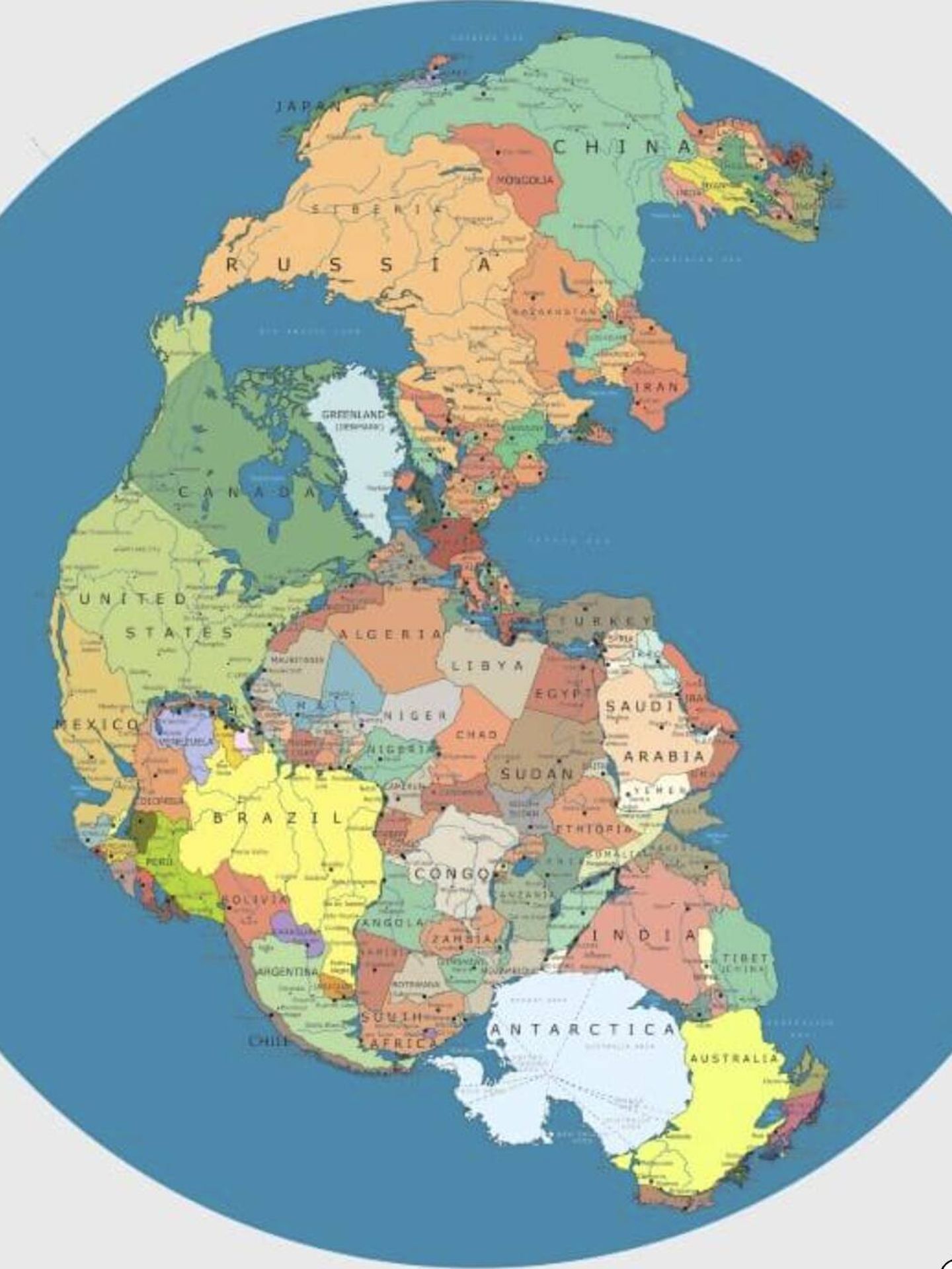 Así es el mapa político de Pangea (Massimo Pietrobon)