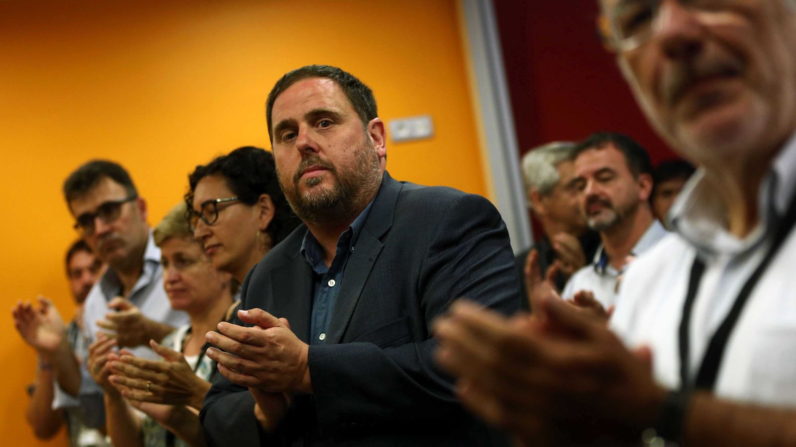 Foto: El líder de ERC y vicepresidente de la Generalitat, Oriol Junqueras (c). (EFE)