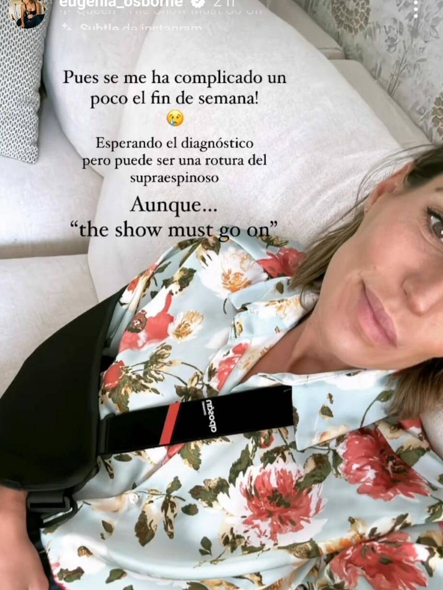 Eugenia ha compartido con sus seguidores su incidente de salud. (Instagram@eugenia_osborne)